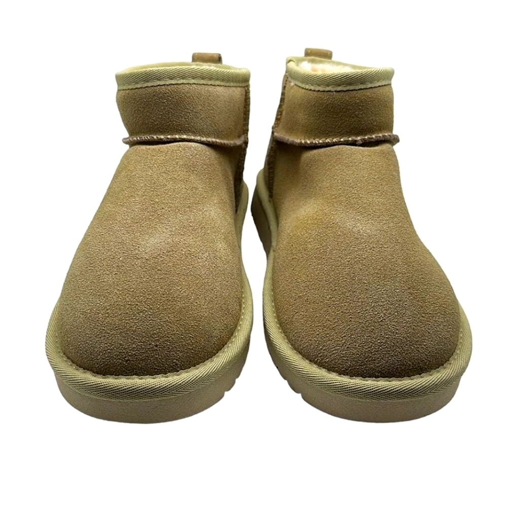 Cushionaire Women Memory Foam Slip On Faux Fur Ankle Snow Boots Brown Size 7M